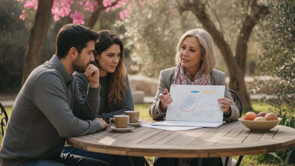 מטפלת זוגית מקצועית מייעצת לבני זוג בקליניקה נעימה